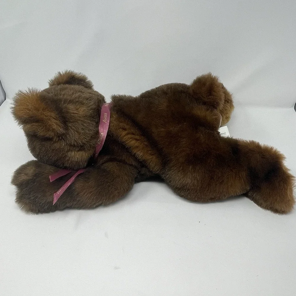 Vintage MJC World of Quality Brown Teddy Bear Alaska Ribbon 1992 17